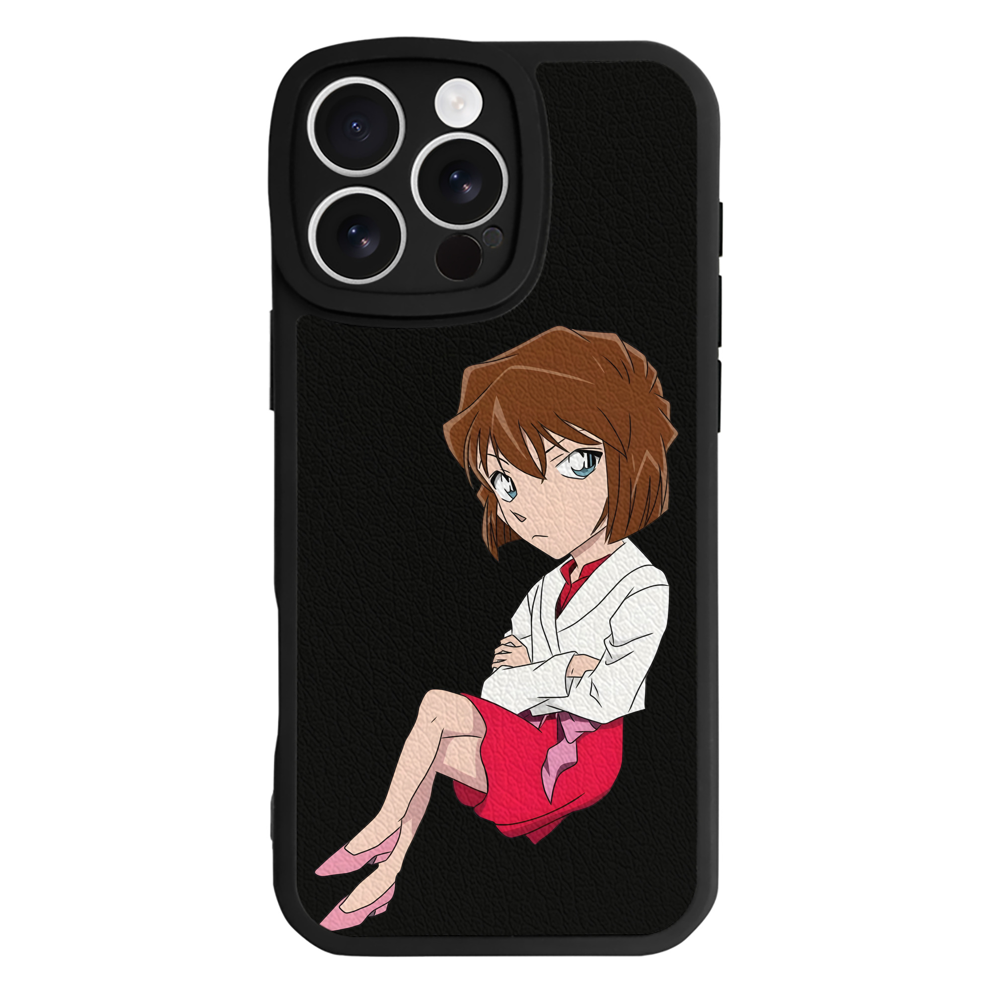 （画像用） 名探偵コナン 灰原 哀 はいばら あい Detective Conan Anita Hailey、Vi Graythorn Haibara Ai 【iPhone 16シリーズ対応】シリコンスマホケース（レザー調） 材質：シリコン